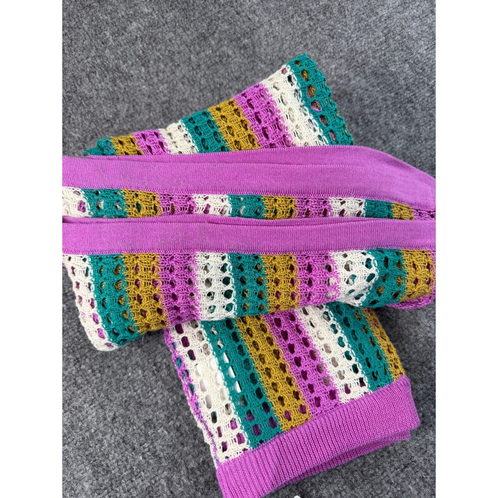 Crochet Striped Flare Beach Pants Hurley Small Multicolor High Rise Boho - Picture 12 of 12